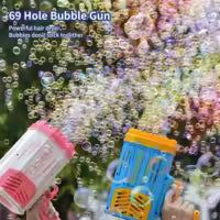 Space Rocket Bazooka Bubble Gun Electric Automatic Bubble Makers Bubbles Machine Toy, Bazooka 2in1 Cap 8 & 36 Holes Bubble Gun Toy For Pool Party Summer Vacations Birthday Party Perfect Gift for Kids Battery Operated Small Bazooka Boom Feast Bubble Gun