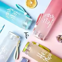 Hello Master Glass Water Bottle | Stylish & Creative 480ml Drinking Bottle with Portable Rope | Eco-Friendly Durable Glass Bottle for Girls & Boys | Leakproof Lightweight Hydration Bottle for School, Gym, Travel, Office, Outdoor & Home
