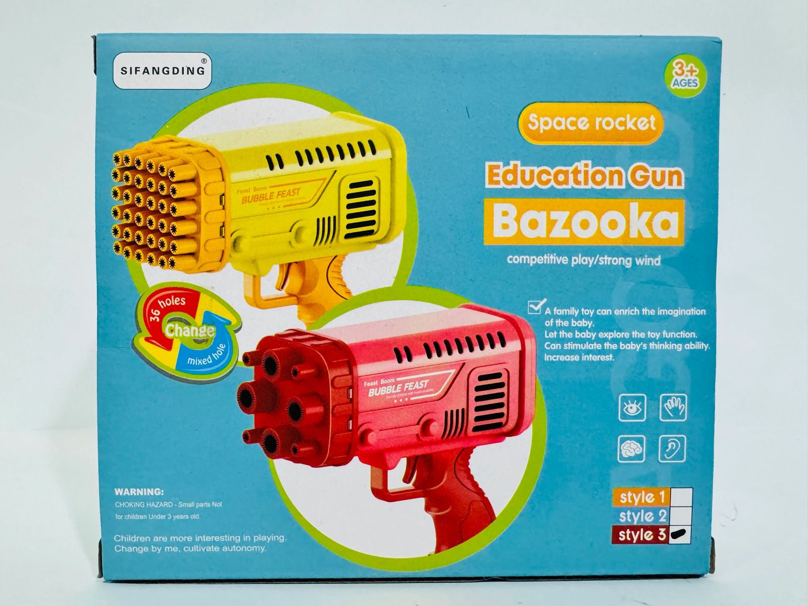 Space Rocket Bazooka Bubble Gun Electric Automatic Bubble Makers Bubbles Machine Toy, Bazooka 2in1 Cap 8 & 36 Holes Bubble Gun Toy For Pool Party Summer Vacations Birthday Party Perfect Gift for Kids Battery Operated Small Bazooka Boom Feast Bubble Gun