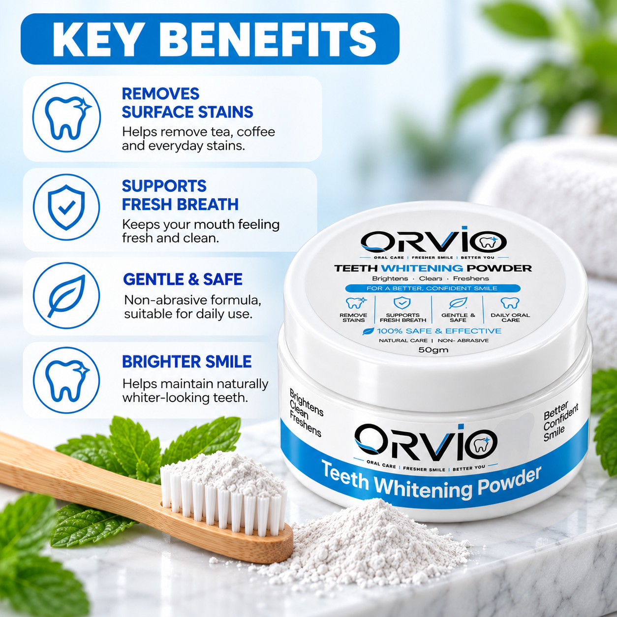 Orvio teeth whitening powder